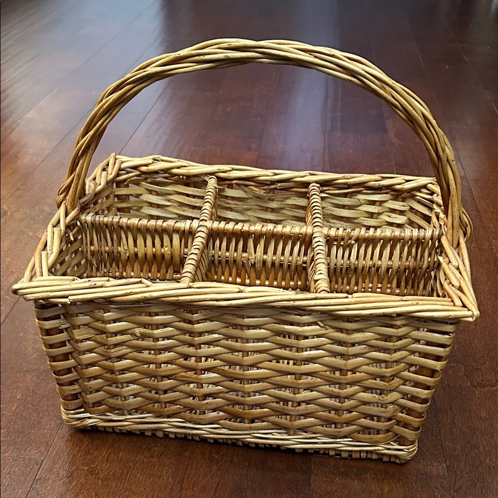 Vintage Rustic Woven Wine Basket with Handle, Super Versatile, Made in Portugal